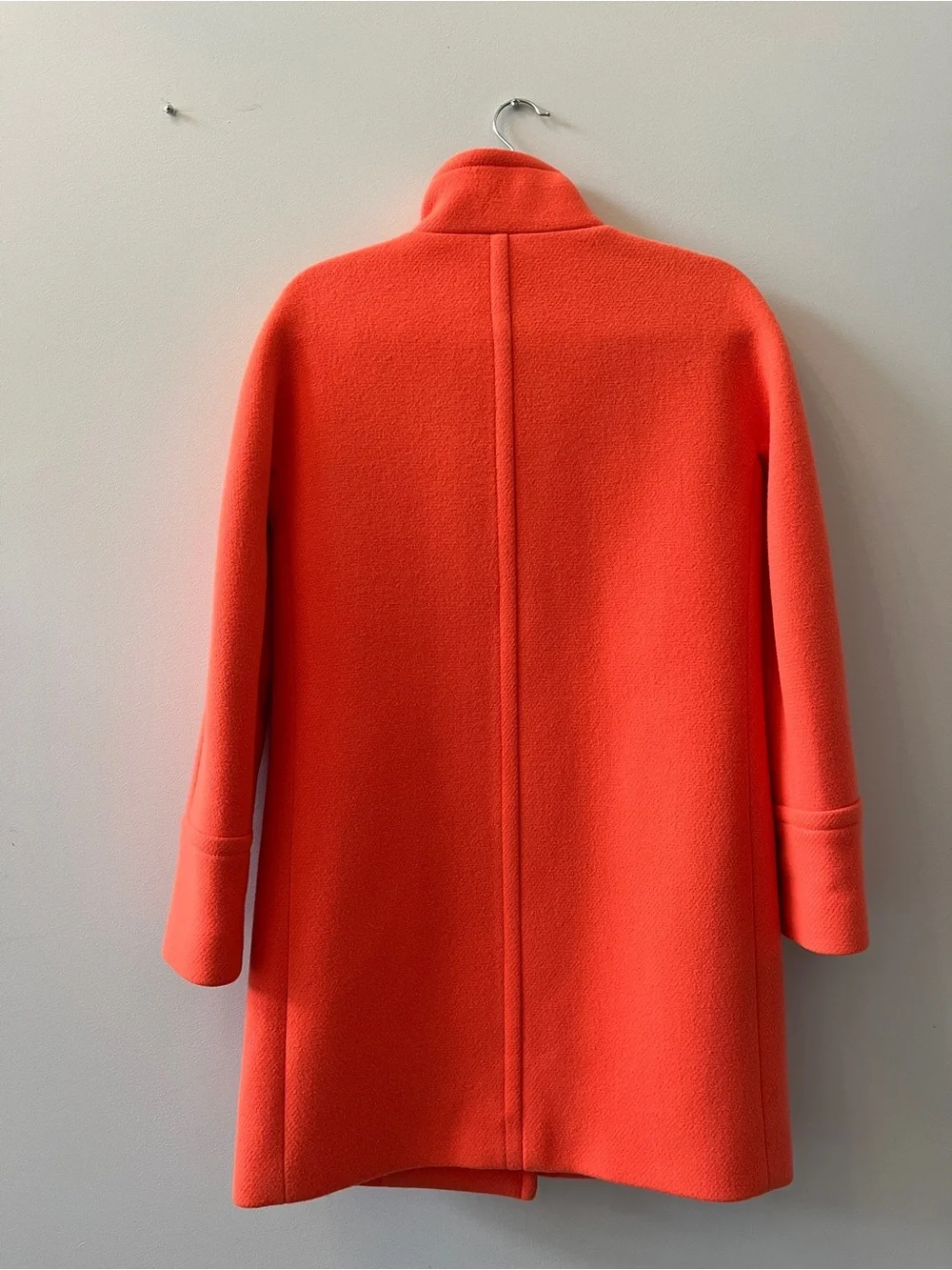 J. Crew Bright Orange Wool-Blend Stand Collar Peacoat - Picture 2 of 5